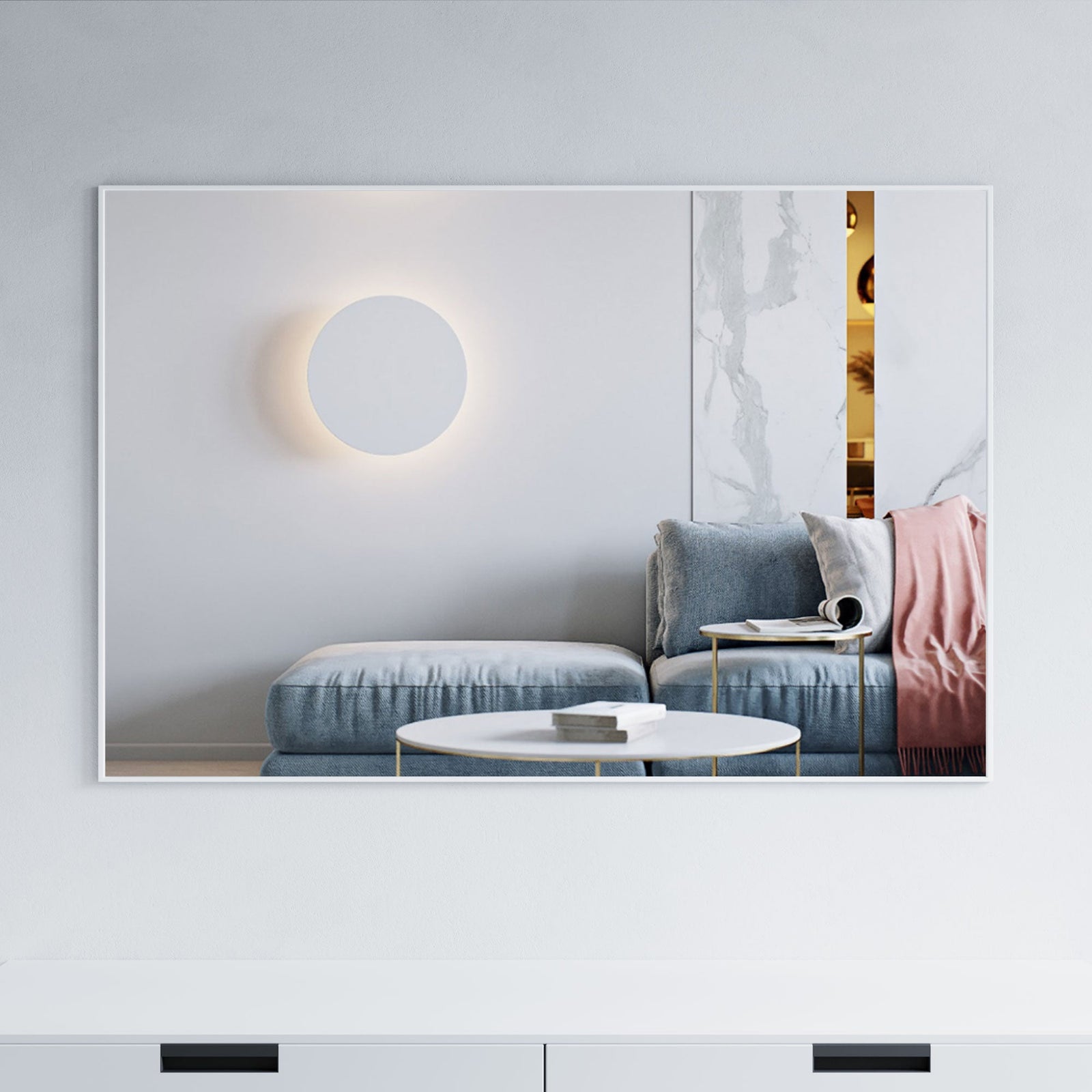 Dowell Rectangular Wall Mirror for Bath/Living Room/Hallway - Aluminum Frame - 5004 Series