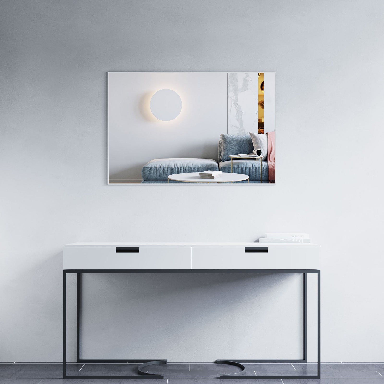 Dowell Rectangular Wall Mirror for Bath/Living Room/Hallway - Aluminum Frame - 5004 Series
