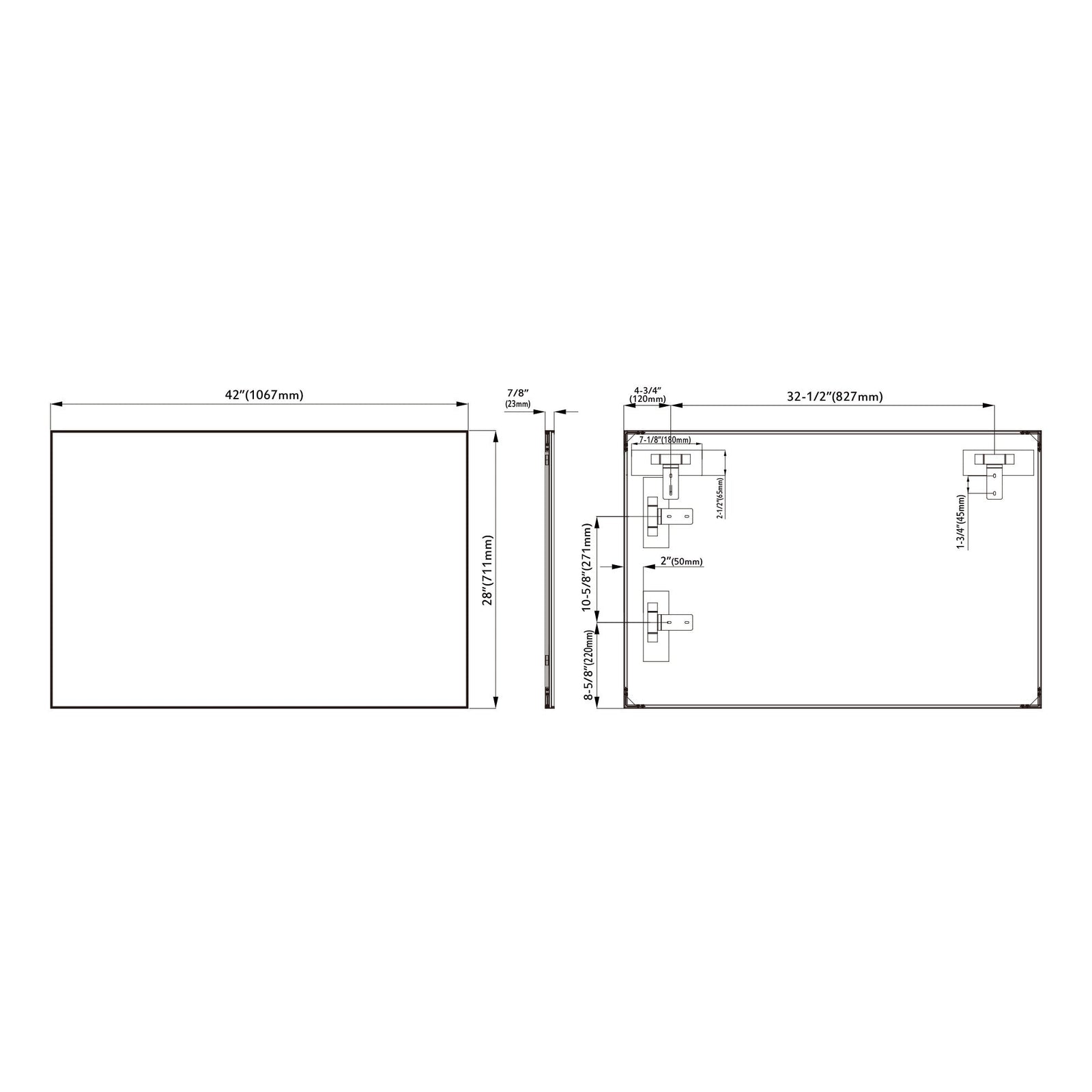 Dowell Rectangular Wall Mirror for Bath/Living Room/Hallway - Aluminum Frame - 5004 Series