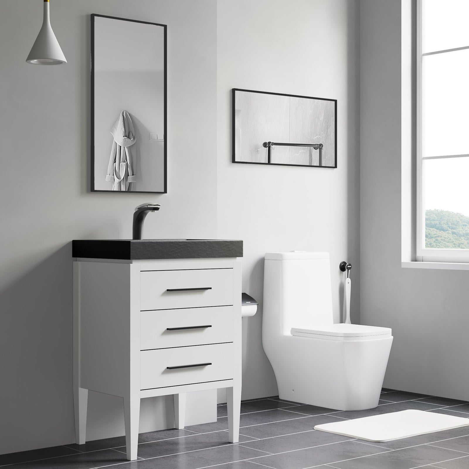 Dowell Rectangular Wall Mirror for Bath/Living Room/Hallway - Aluminum Frame - 5004 Series