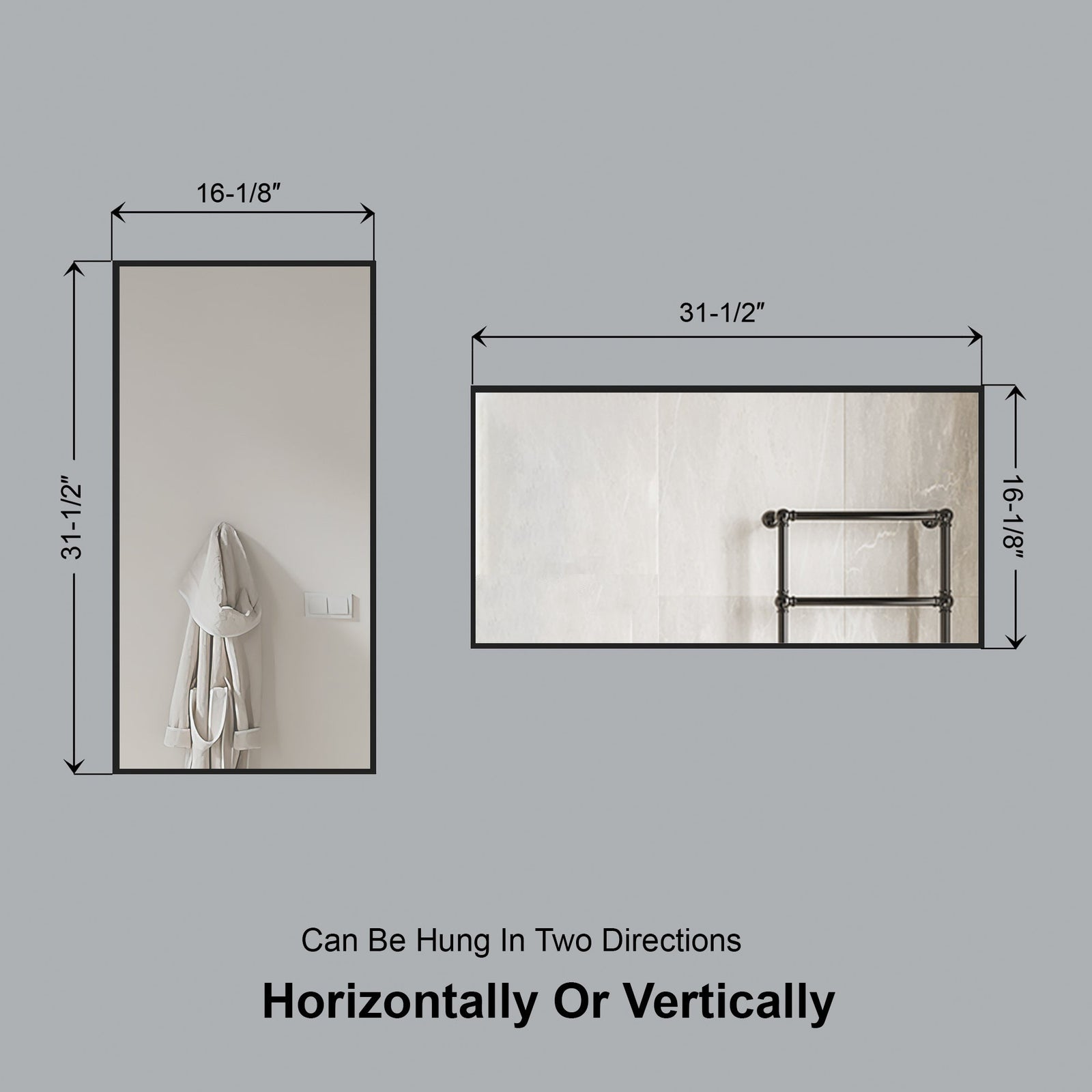 Dowell Rectangular Wall Mirror for Bath/Living Room/Hallway - Aluminum Frame - 5004 Series