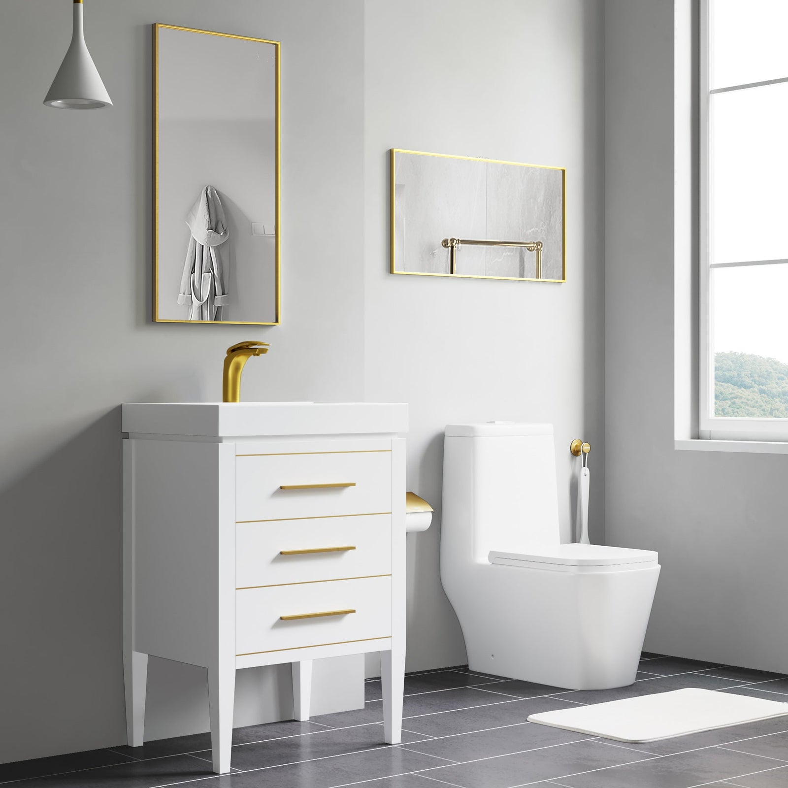 Dowell Rectangular Wall Mirror for Bath/Living Room/Hallway - Aluminum Frame - 5004 Series