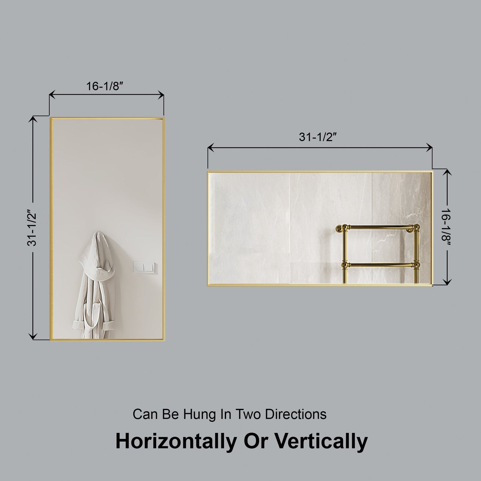 Dowell Rectangular Wall Mirror for Bath/Living Room/Hallway - Aluminum Frame - 5004 Series