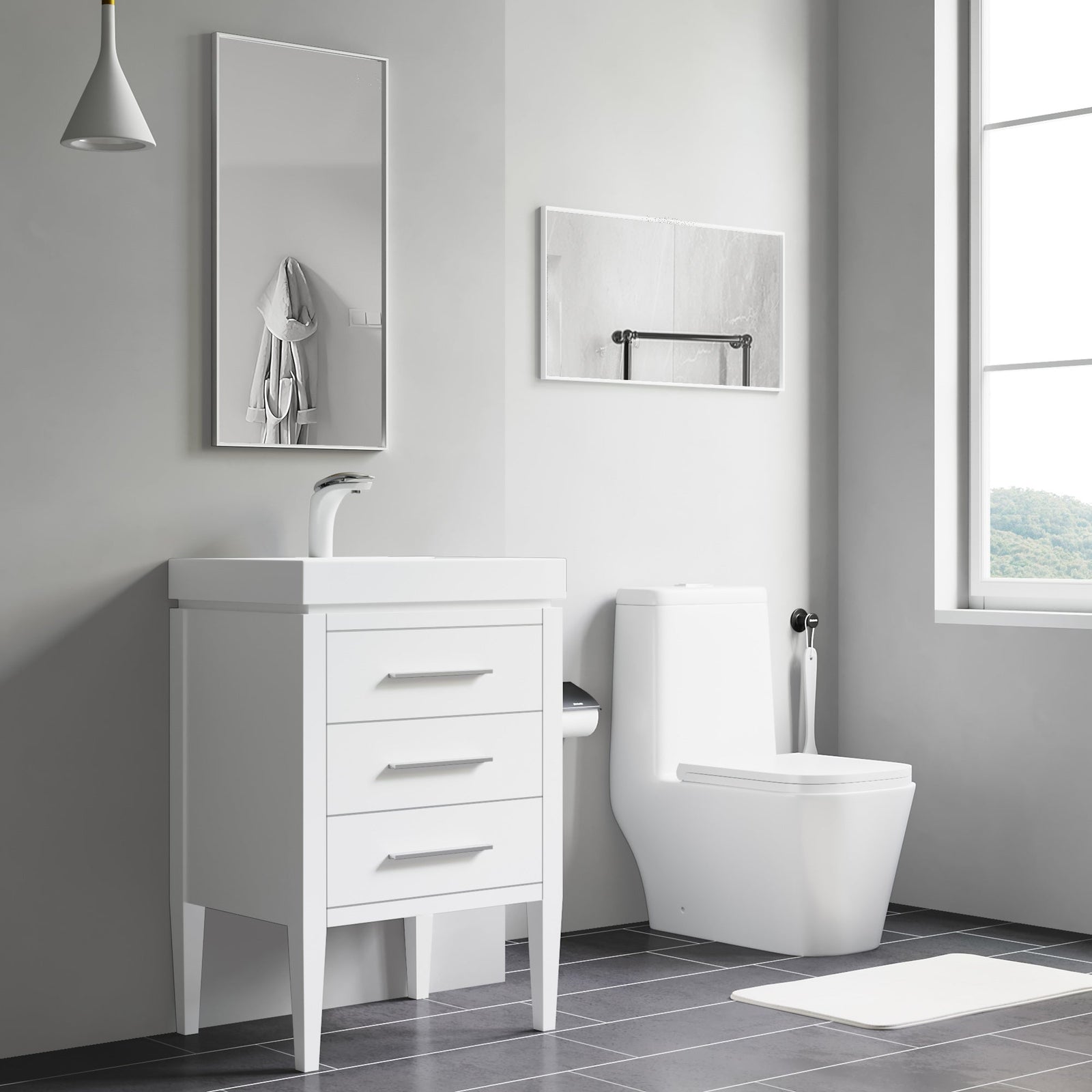 Dowell Rectangular Wall Mirror for Bath/Living Room/Hallway - Aluminum Frame - 5004 Series