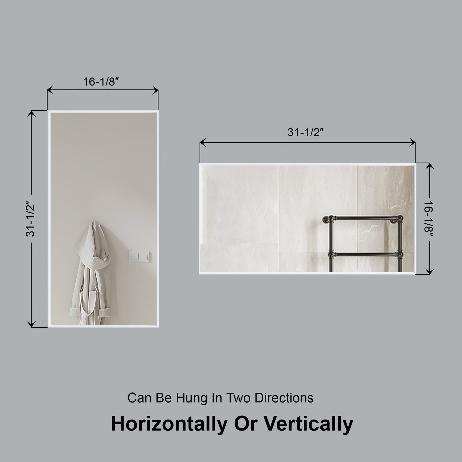Dowell Rectangular Wall Mirror for Bath/Living Room/Hallway - Aluminum Frame - 5004 Series