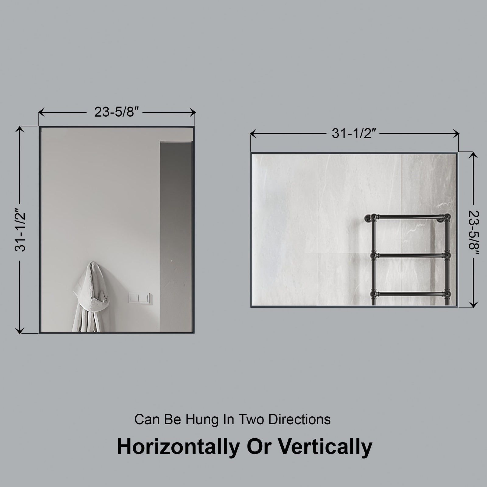 Dowell Rectangular Wall Mirror for Bath/Living Room/Hallway - Aluminum Frame - 5004 Series