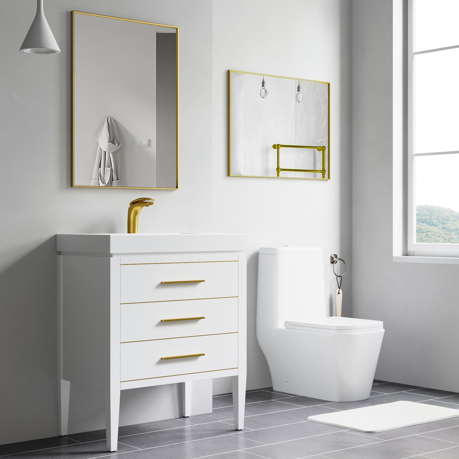 Dowell Rectangular Wall Mirror for Bath/Living Room/Hallway - Aluminum Frame - 5004 Series