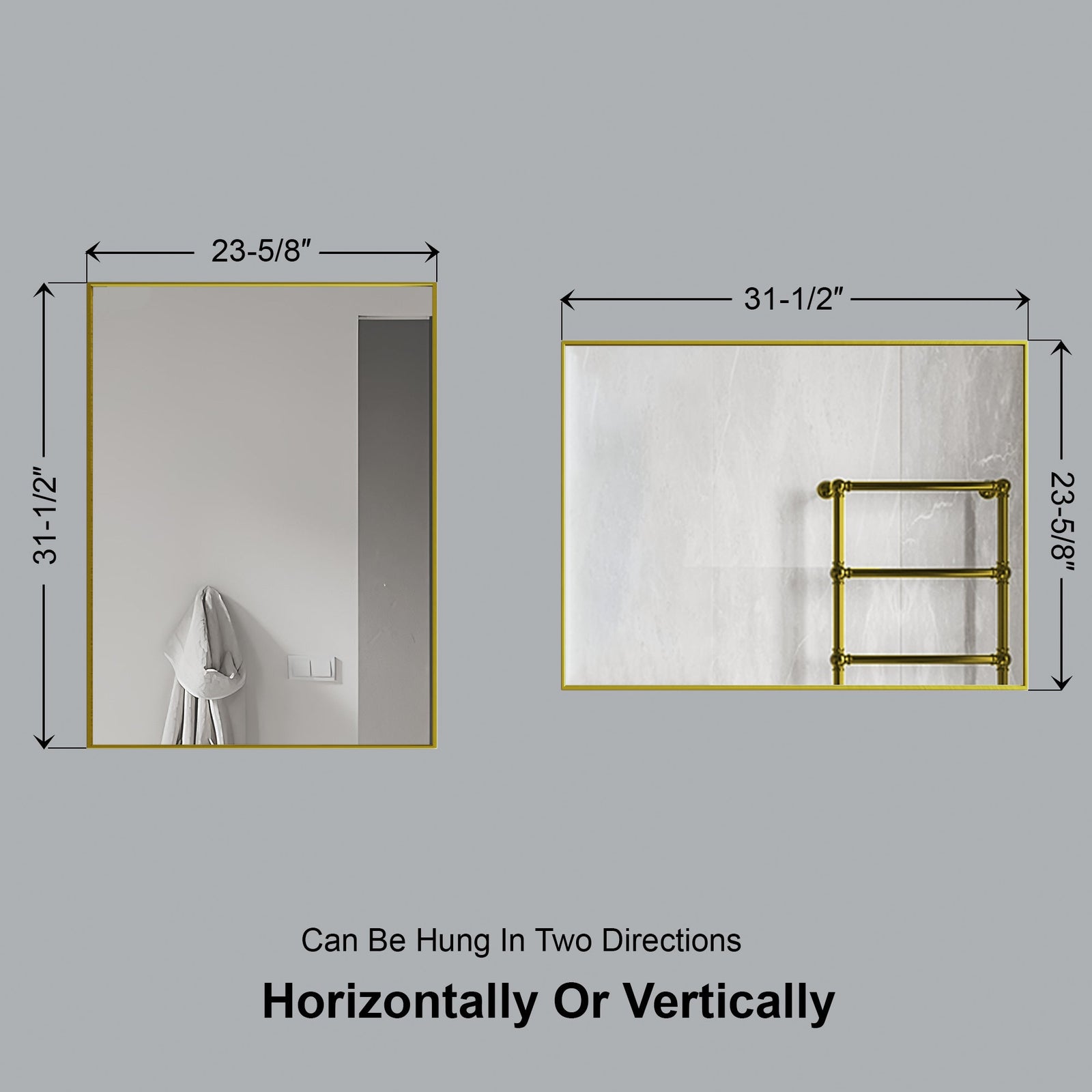 Dowell Rectangular Wall Mirror for Bath/Living Room/Hallway - Aluminum Frame - 5004 Series