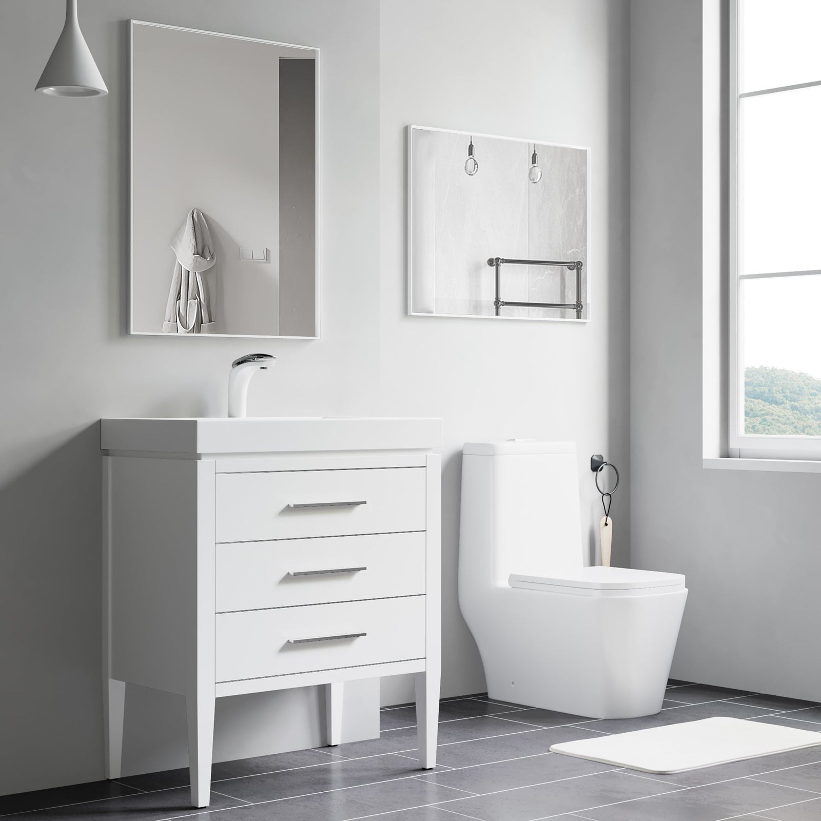Dowell Rectangular Wall Mirror for Bath/Living Room/Hallway - Aluminum Frame - 5004 Series
