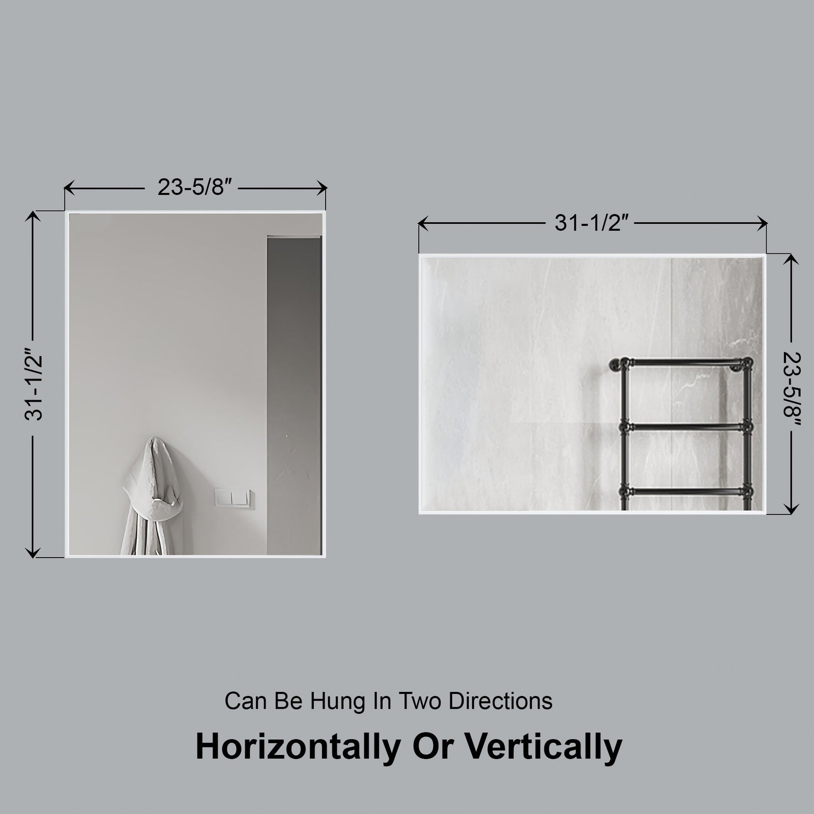 Dowell Rectangular Wall Mirror for Bath/Living Room/Hallway - Aluminum Frame - 5004 Series