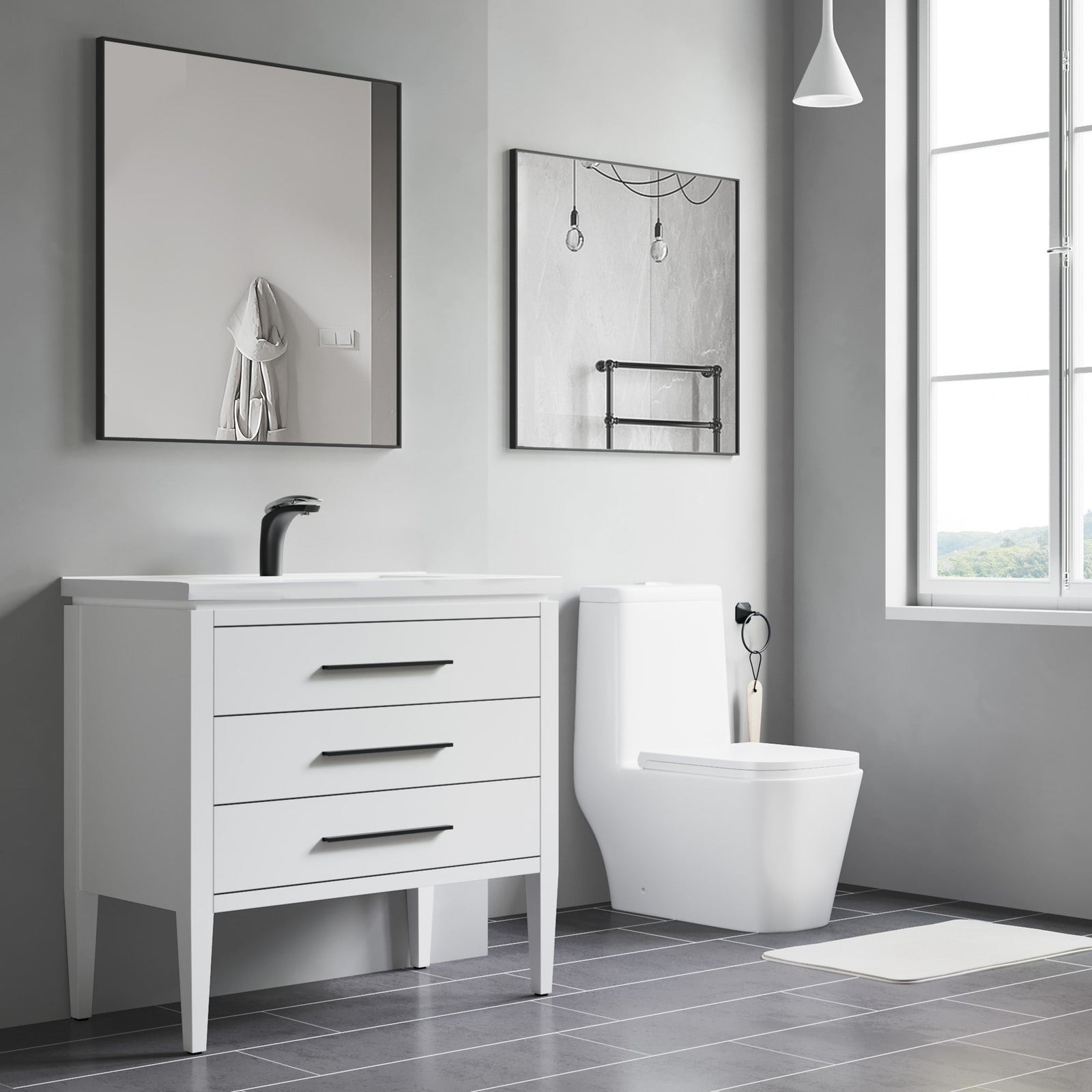 Dowell Rectangular Wall Mirror for Bath/Living Room/Hallway - Aluminum Frame - 5004 Series