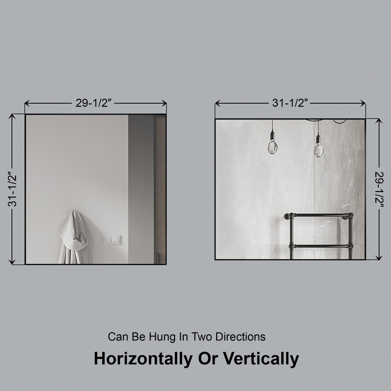 Dowell Rectangular Wall Mirror for Bath/Living Room/Hallway - Aluminum Frame - 5004 Series
