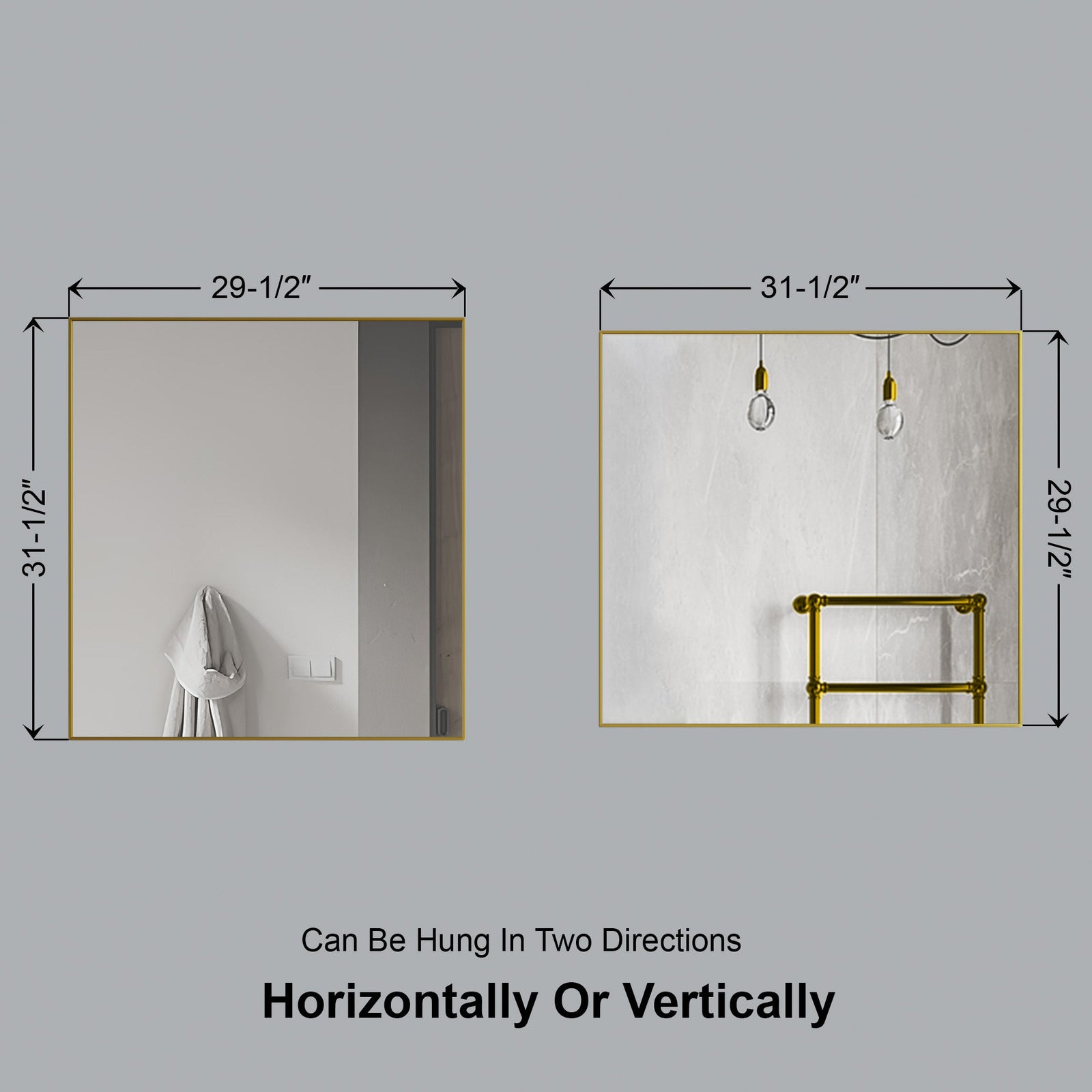 Dowell Rectangular Wall Mirror for Bath/Living Room/Hallway - Aluminum Frame - 5004 Series