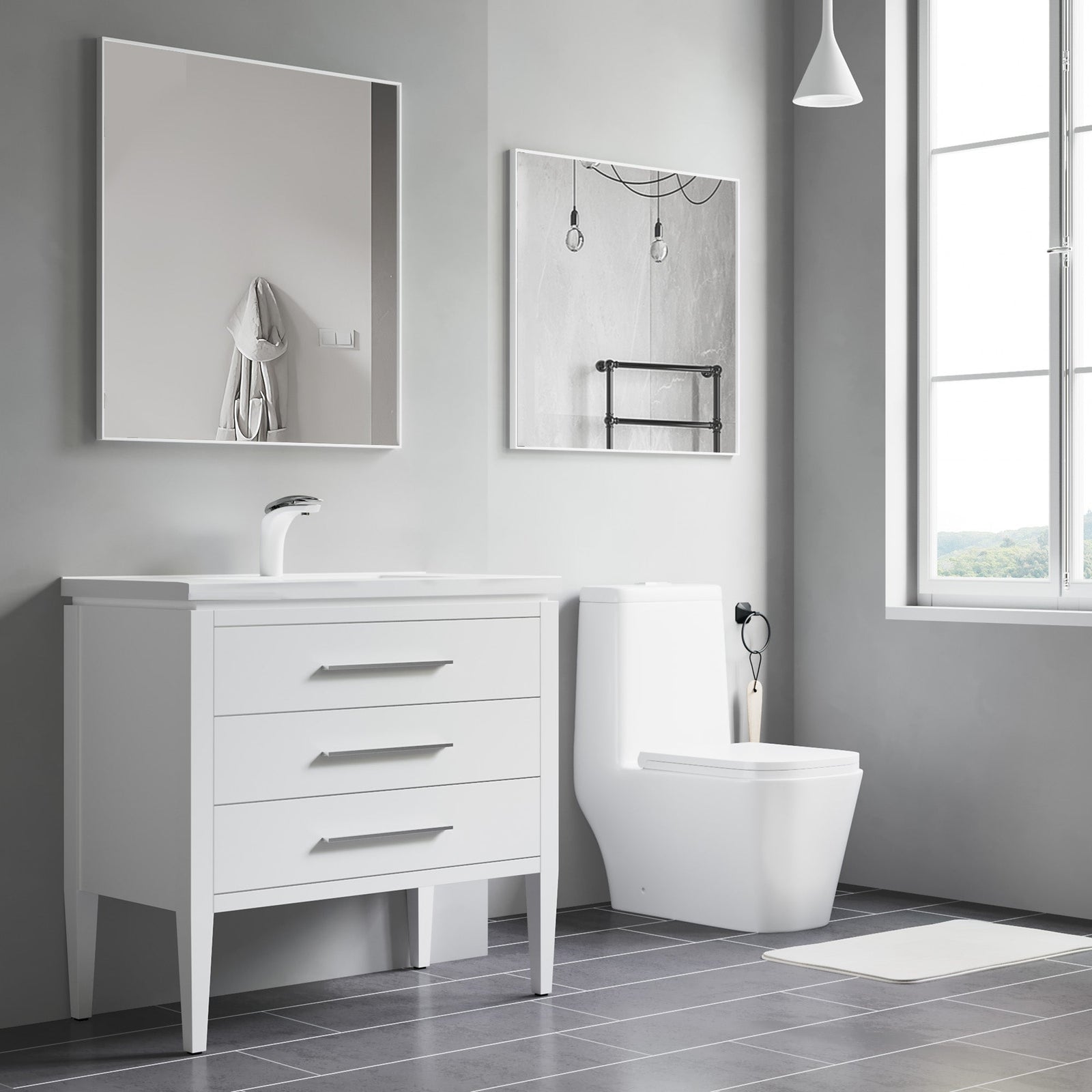 Dowell Rectangular Wall Mirror for Bath/Living Room/Hallway - Aluminum Frame - 5004 Series