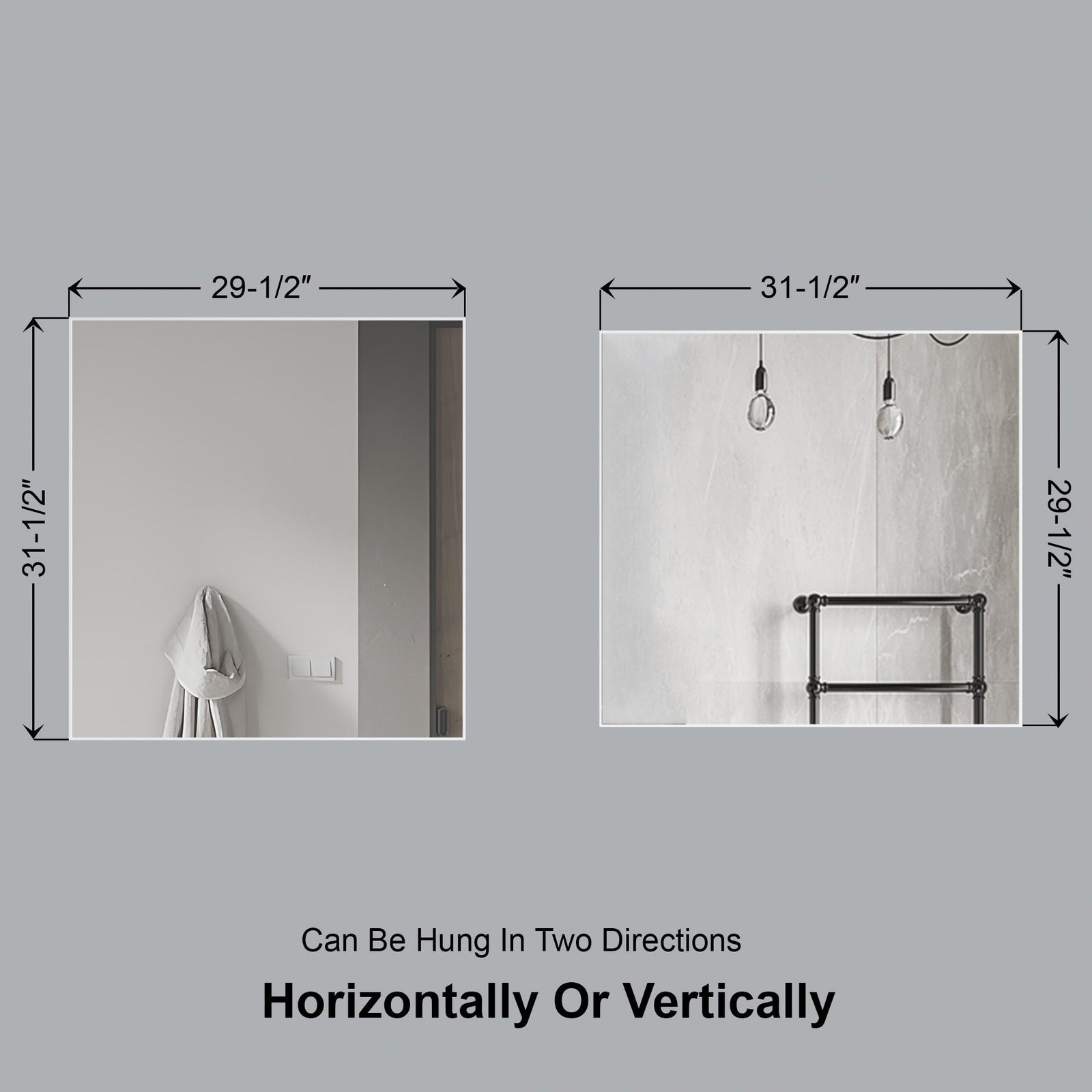 Dowell Rectangular Wall Mirror for Bath/Living Room/Hallway - Aluminum Frame - 5004 Series