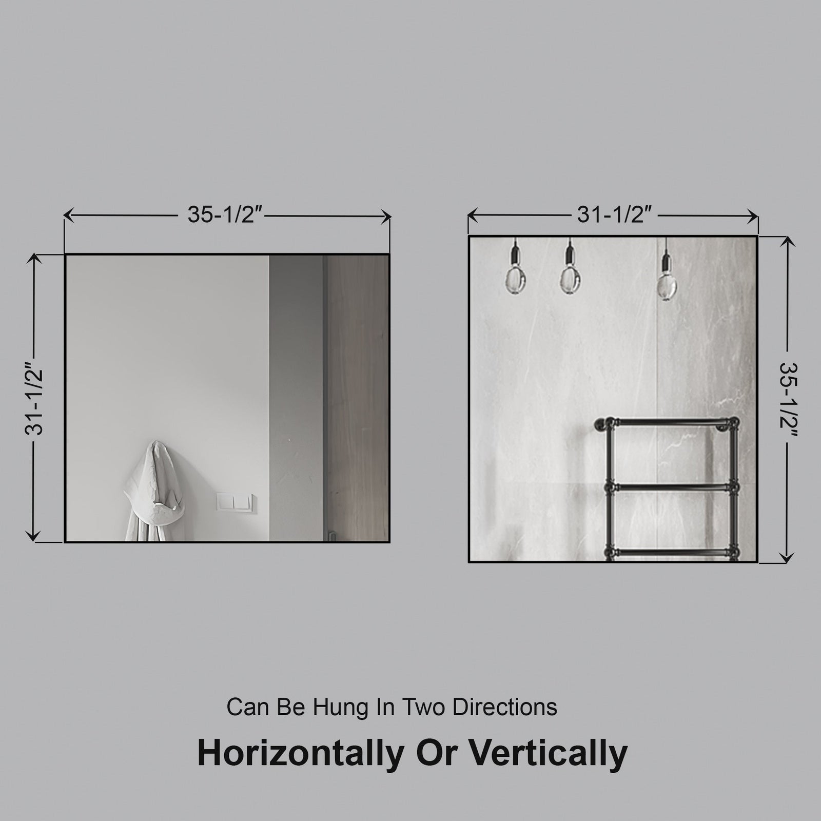 Dowell Rectangular Wall Mirror for Bath/Living Room/Hallway - Aluminum Frame - 5004 Series