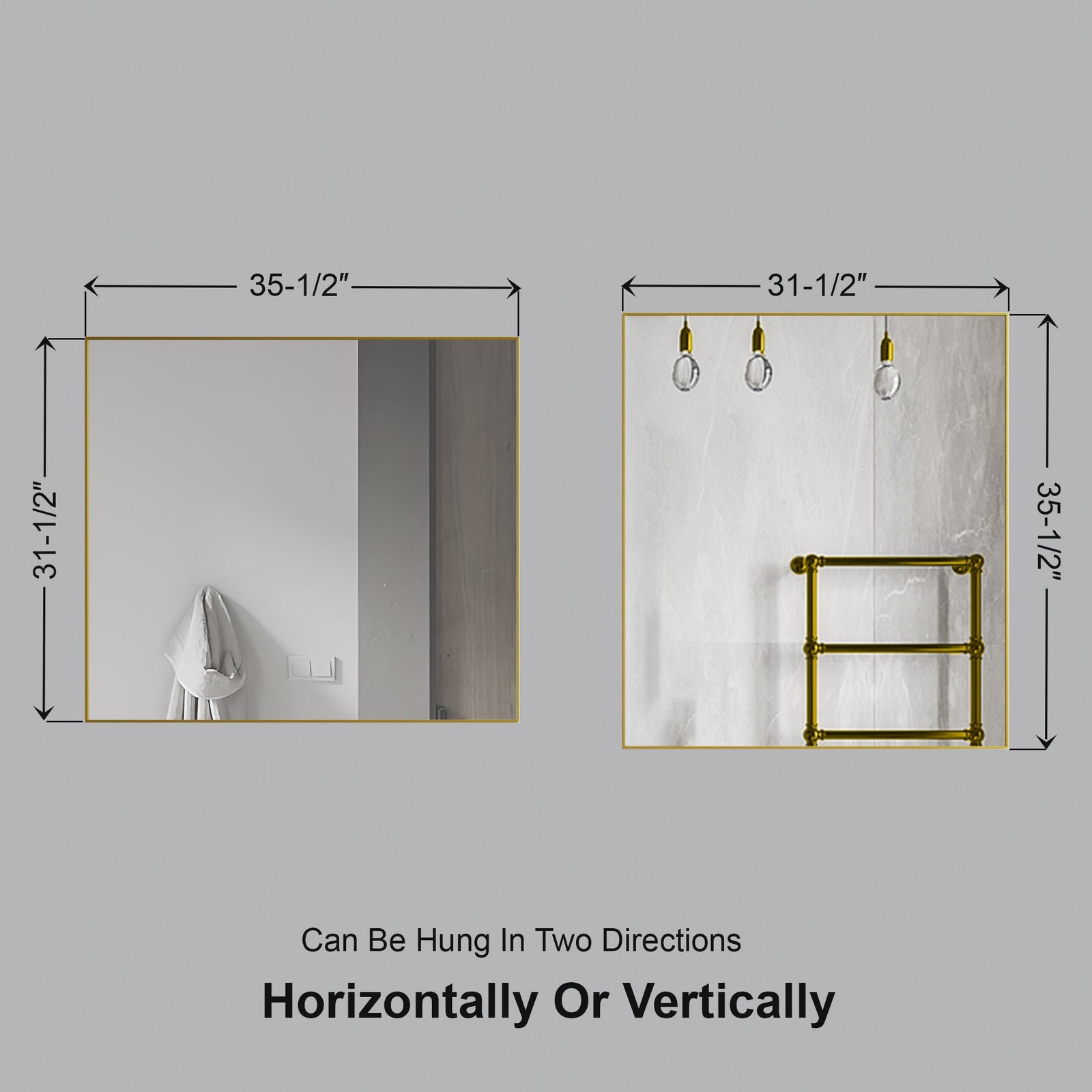 Dowell Rectangular Wall Mirror for Bath/Living Room/Hallway - Aluminum Frame - 5004 Series