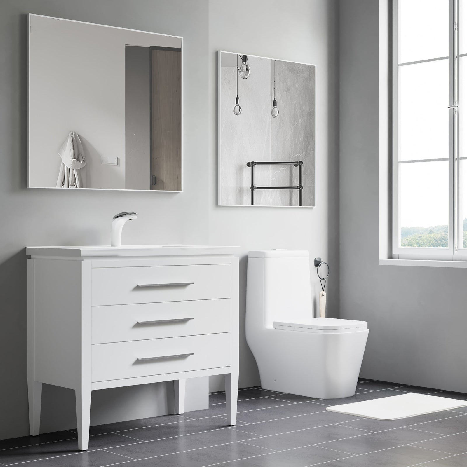 Dowell Rectangular Wall Mirror for Bath/Living Room/Hallway - Aluminum Frame - 5004 Series