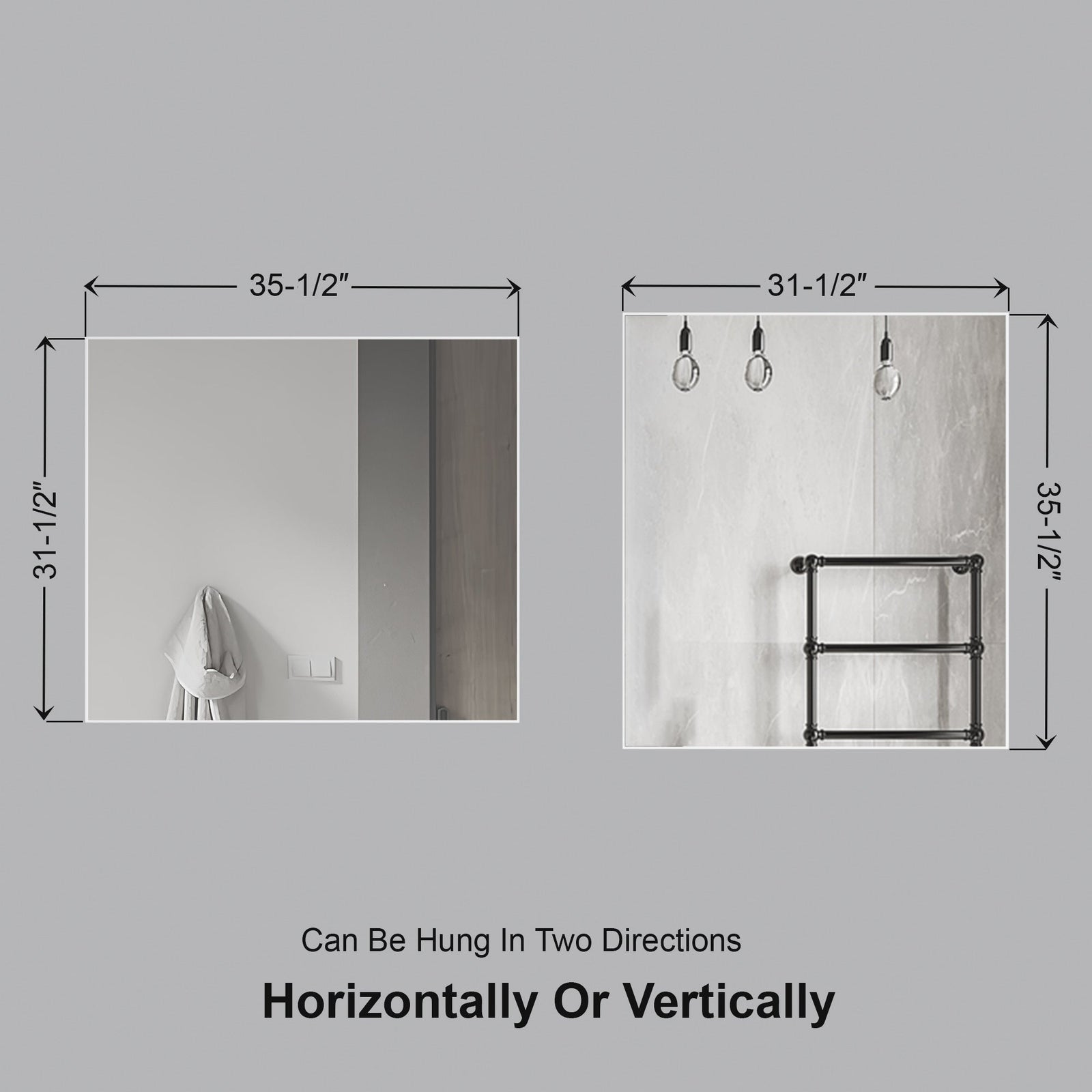 Dowell Rectangular Wall Mirror for Bath/Living Room/Hallway - Aluminum Frame - 5004 Series