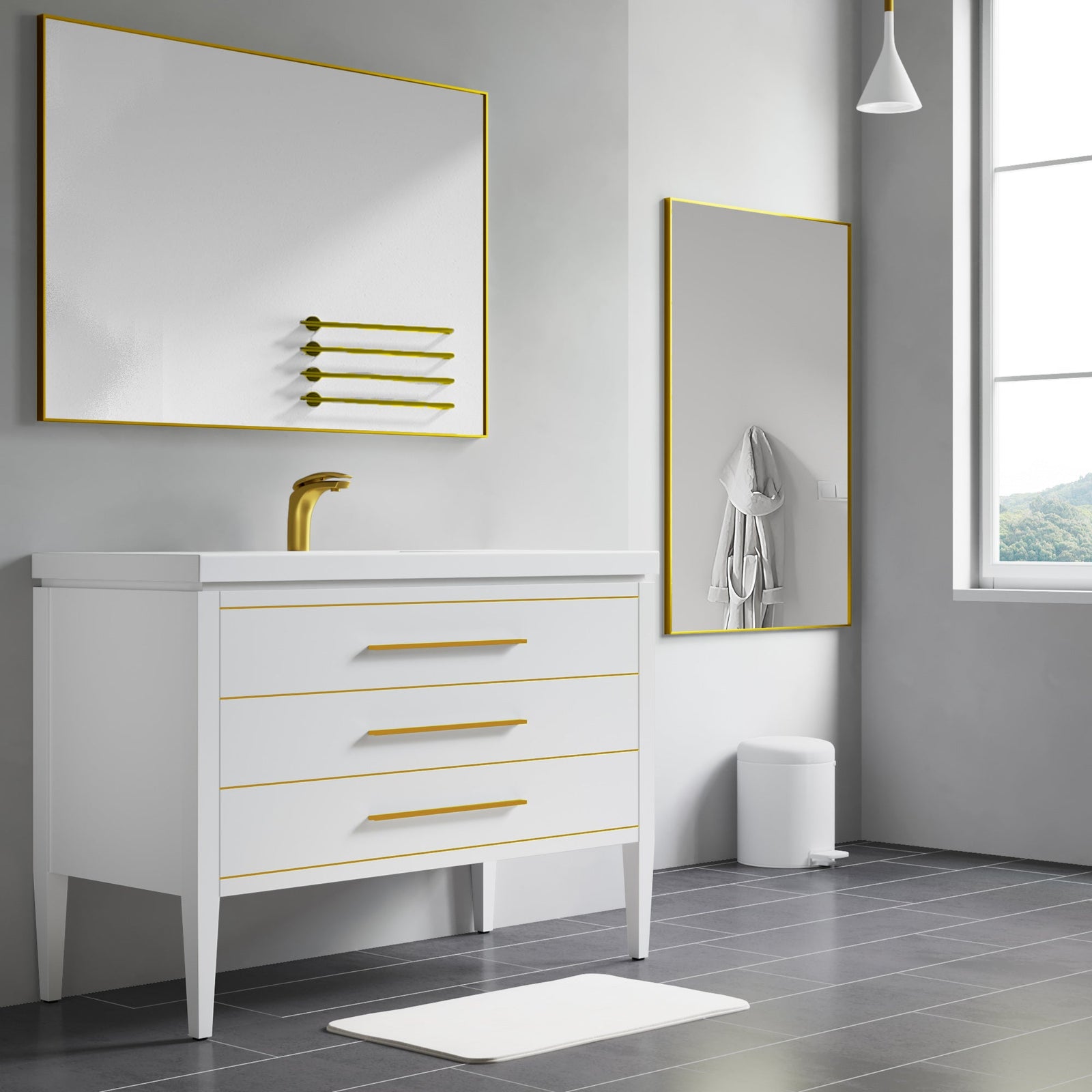 Dowell Rectangular Wall Mirror for Bath/Living Room/Hallway - Aluminum Frame - 5004 Series