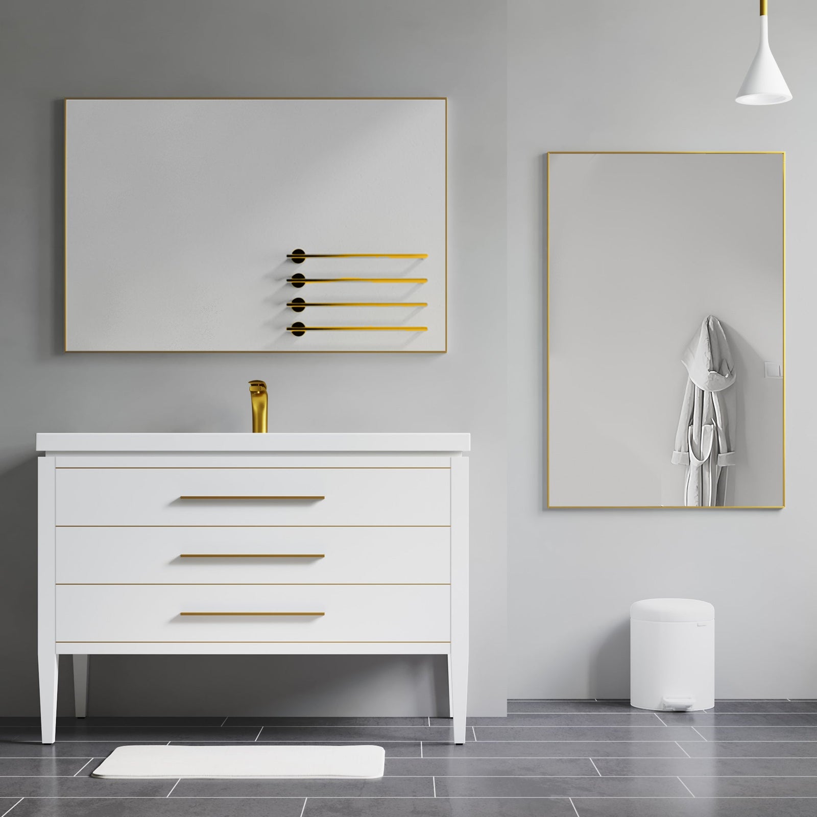 Dowell Rectangular Wall Mirror for Bath/Living Room/Hallway - Aluminum Frame - 5004 Series