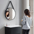 Dowell 24" Round Wall Mirror with Belt - Bathroom/Living Room/Hallway, Metal Frame - 5006 024 Series