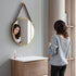 Dowell 24" Round Wall Mirror with Belt - Bathroom/Living Room/Hallway, Metal Frame - 5006 024 Series