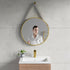 Dowell 24" Round Wall Mirror with Belt - Bathroom/Living Room/Hallway, Metal Frame - 5006 024 Series