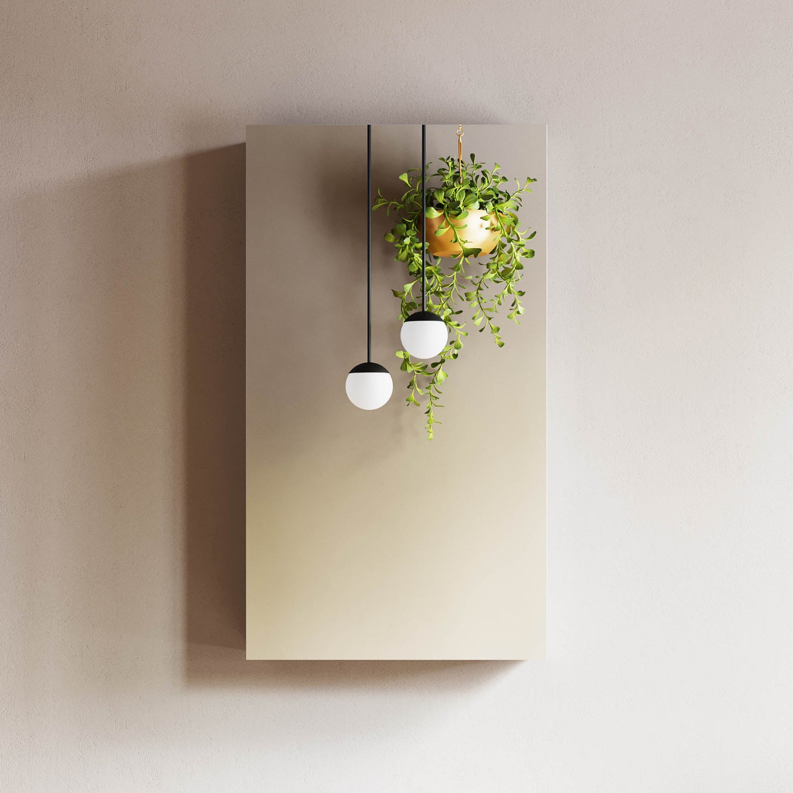 Dowell Wall-Mounted Bathroom Mirror Medicine Cabinet - Three Adjustable Glass Shelves, Aluminum - 5007 Series
