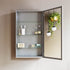 Dowell Wall-Mounted Bathroom Mirror Medicine Cabinet - Three Adjustable Glass Shelves, Aluminum - 5007 Series