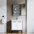 Dowell Wall-Mounted Bathroom Mirror Medicine Cabinet - Three Adjustable Glass Shelves, Aluminum - 5007 Series