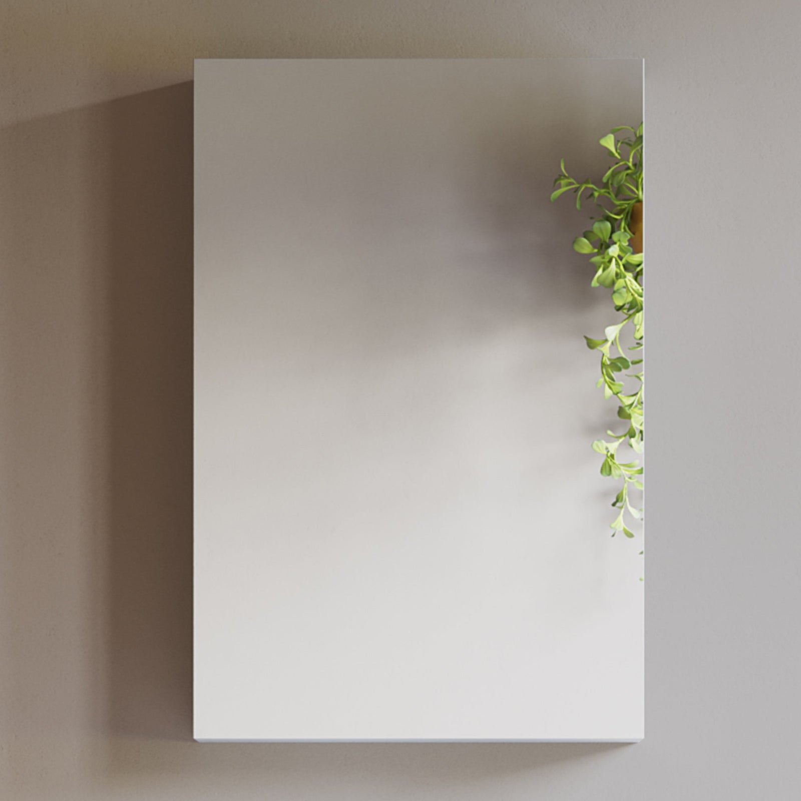 Dowell Wall-Mounted Bathroom Mirror Medicine Cabinet - Three Adjustable Glass Shelves, Aluminum - 5007 Series