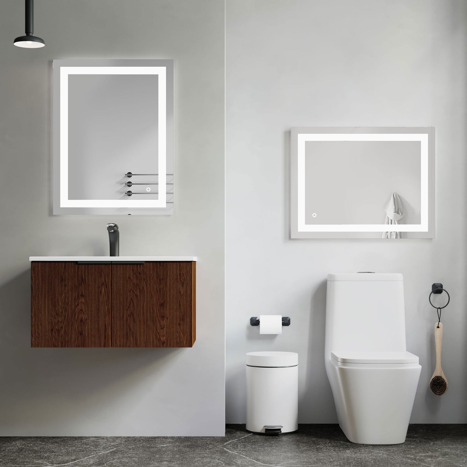 Dowell LED Wall Mirror with Inlaid Light - Touch On/Off, Adjustable Brightness, Anti-Fog - Bathroom, Living Room, Bedroom, Hallway - 5008 Series