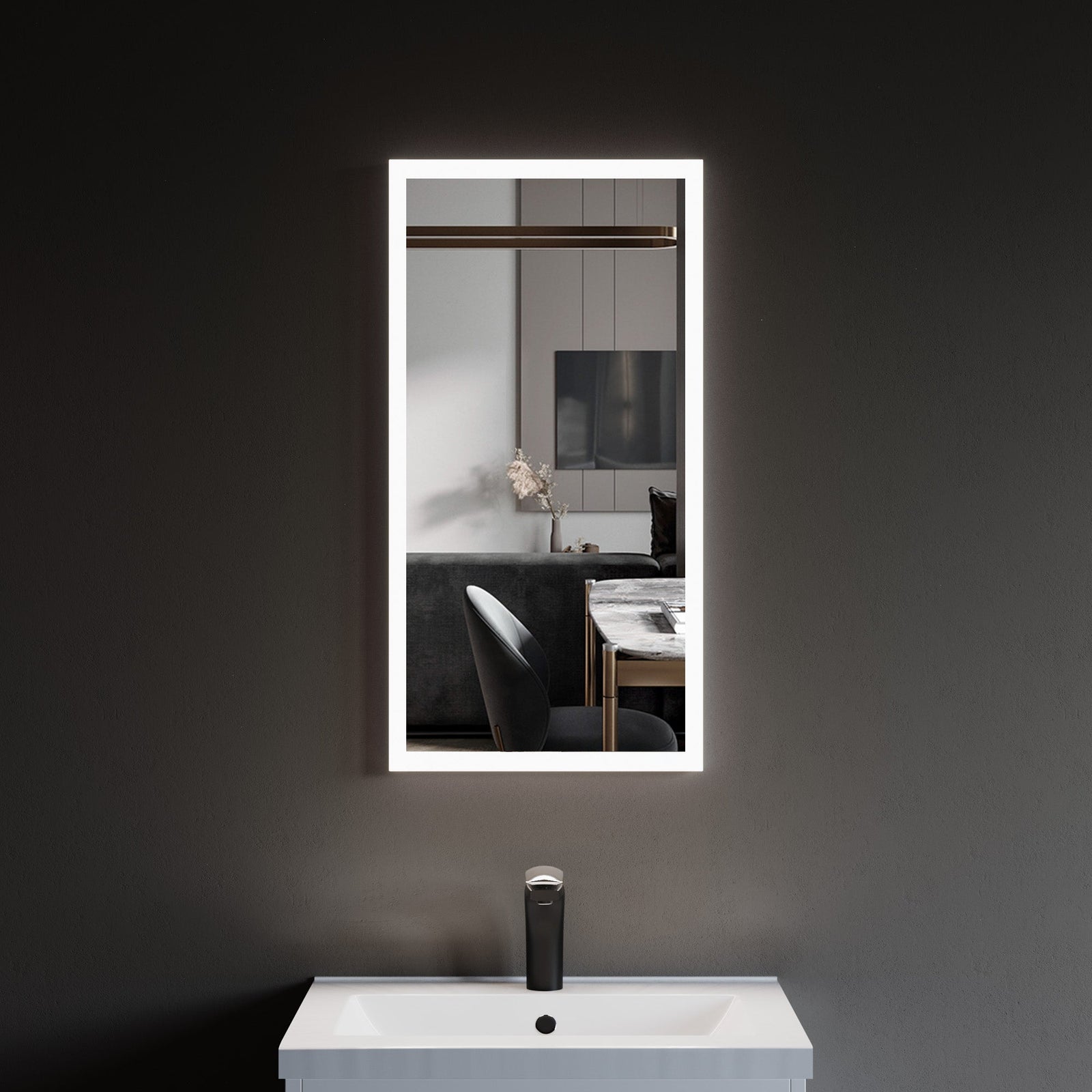 Dowell Framelit LED Bathroom Mirror- 5011 Series, Wall-Mounted Vanity Mirror, Modern Sleek Frameless Design, Energy-Efficient LED Lighting