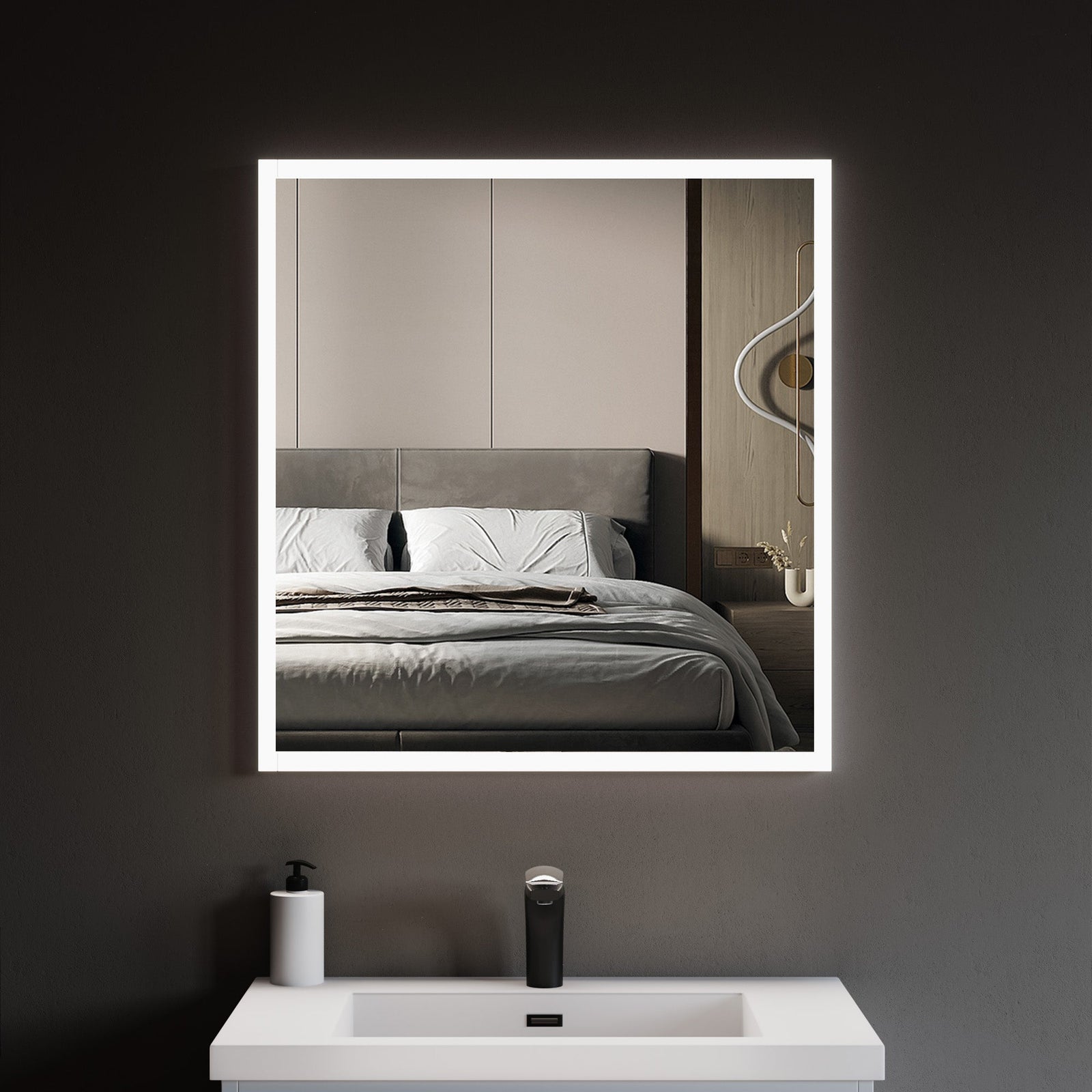 Dowell Framelit LED Bathroom Mirror- 5011 Series, Wall-Mounted Vanity Mirror, Modern Sleek Frameless Design, Energy-Efficient LED Lighting