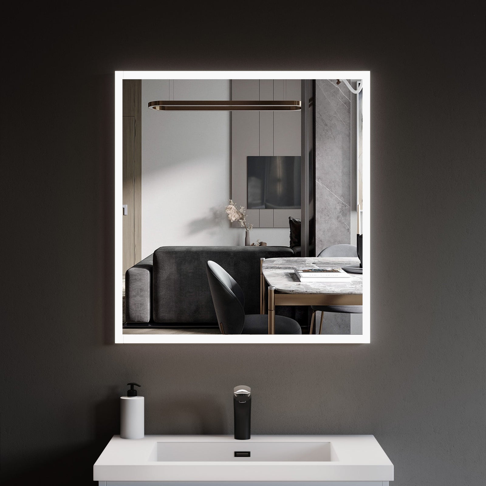 Dowell Framelit LED Bathroom Mirror- 5011 Series, Wall-Mounted Vanity Mirror, Modern Sleek Frameless Design, Energy-Efficient LED Lighting
