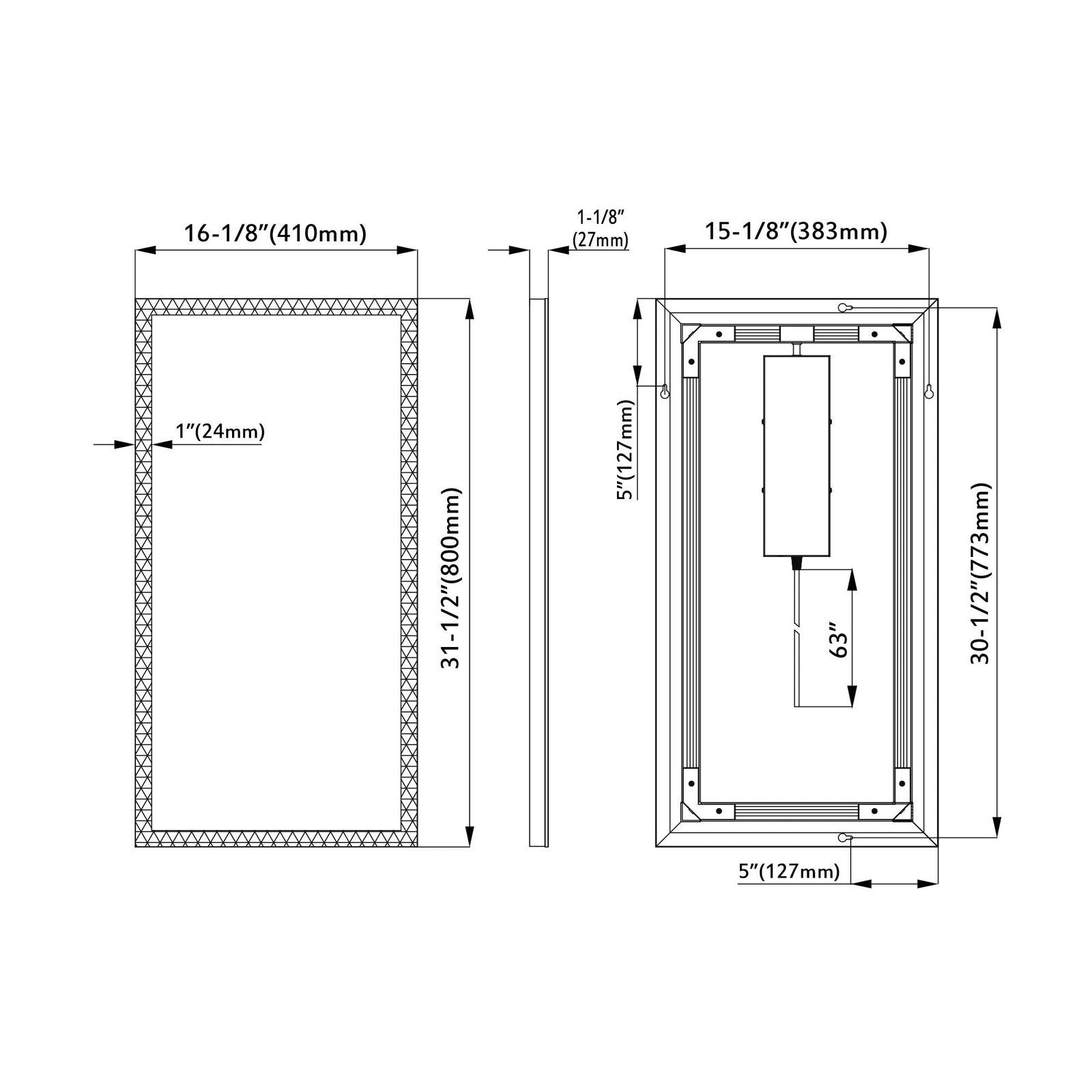 Dowell Framelit LED Bathroom Mirror- 5011 Series, Wall-Mounted Vanity Mirror, Modern Sleek Frameless Design, Energy-Efficient LED Lighting