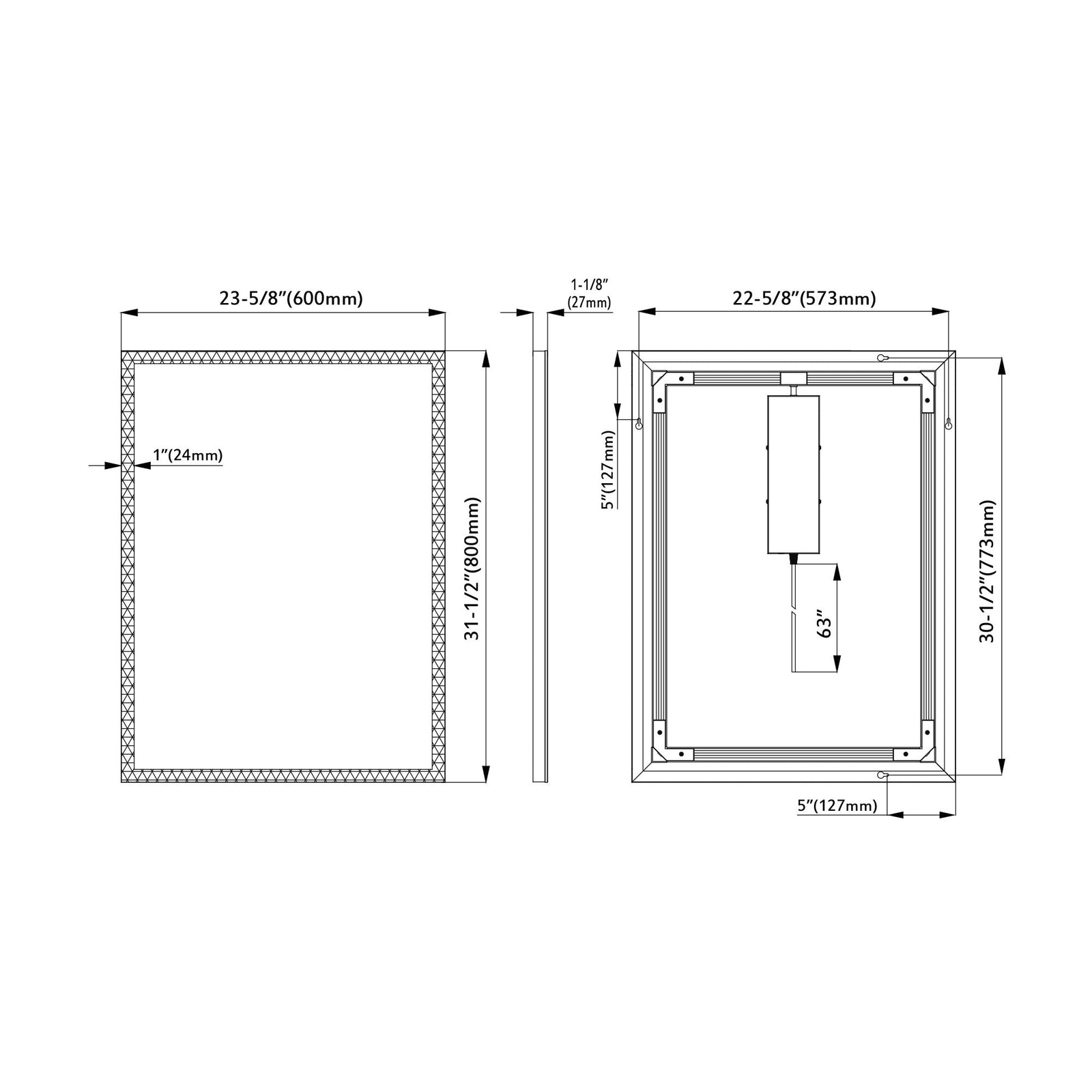 Dowell Framelit LED Bathroom Mirror- 5011 Series, Wall-Mounted Vanity Mirror, Modern Sleek Frameless Design, Energy-Efficient LED Lighting