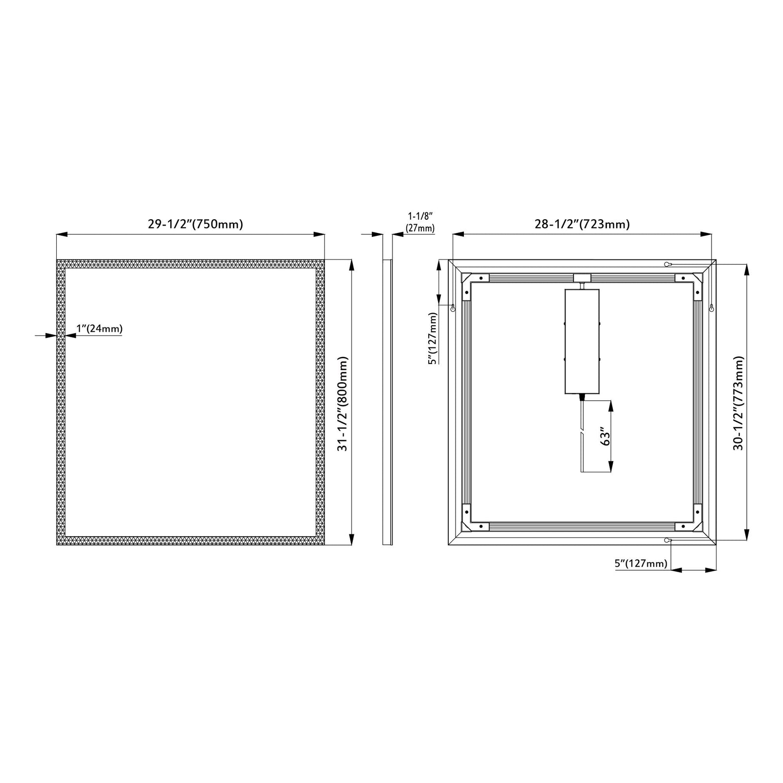 Dowell Framelit LED Bathroom Mirror- 5011 Series, Wall-Mounted Vanity Mirror, Modern Sleek Frameless Design, Energy-Efficient LED Lighting