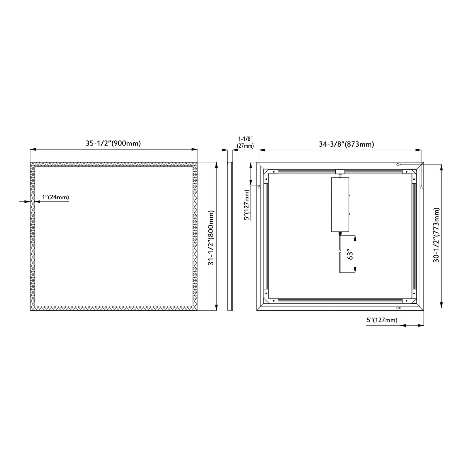 Dowell Framelit LED Bathroom Mirror- 5011 Series, Wall-Mounted Vanity Mirror, Modern Sleek Frameless Design, Energy-Efficient LED Lighting