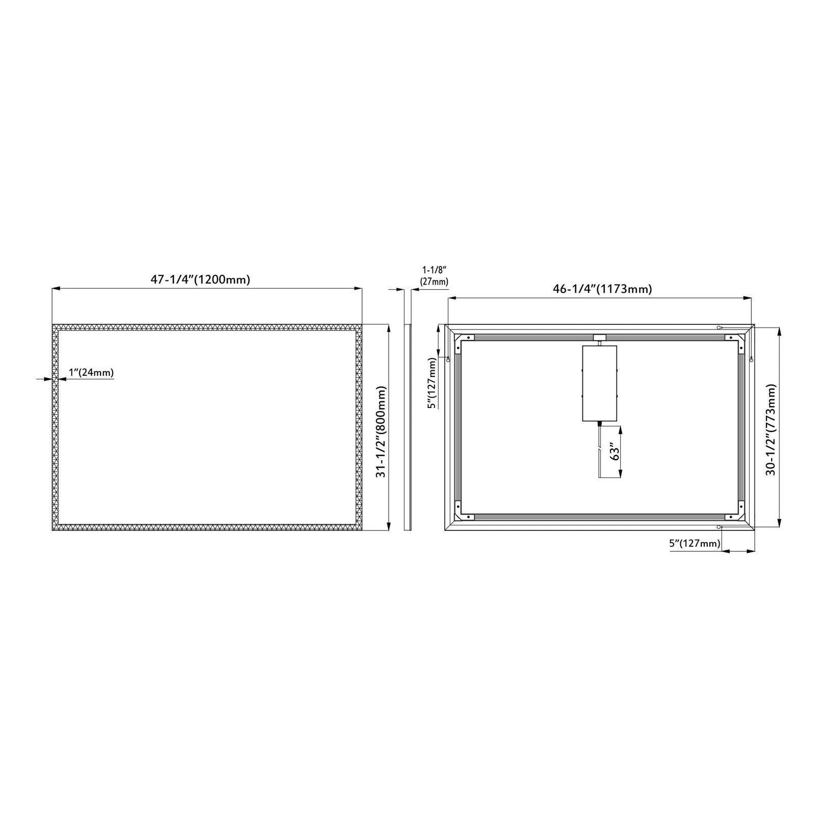 Dowell Framelit LED Bathroom Mirror- 5011 Series, Wall-Mounted Vanity Mirror, Modern Sleek Frameless Design, Energy-Efficient LED Lighting