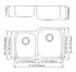 Dowell 32" Kitchen Undermount Double Bowl Sink - One 13-1/2" Bowl, 7" Deep, One 15-3/8" Bowl, 9" Deep, Stainless Steel 18/16 Gauge - 6001 Series