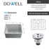 Dowell 20" L x 15" W Handcrafted Undermount Kitchen Sink 16 Gauge Stainless Steel 10" Depth Single Bowl With Grid Strainer