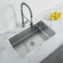Dowell 30" L x 18" W Handcrafted Undermount Kitchen Sink 16 Gauge Stainless Steel 9" Depth Single Bowl With Grid Strainer