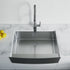 Dowell 29-3/4" L x 20-3/4" W Handcrafted Apron-Front Farmhouse Undermount Kitchen Sink 16 Gauge Stainless Steel 10" Depth Single Bowl With Grid Strainer