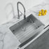 Dowell 29-3/4" L x 20-3/4" W Handcrafted Apron-Front Farmhouse Undermount Kitchen Sink 16 Gauge Stainless Steel 10" Depth Single Bowl With Grid Strainer