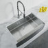 Dowell 32-7/8" L x 20-3/4" W Handcrafted Apron-Front Farmhouse Undermount Kitchen Sink 16 Gauge Stainless Steel 10" Depth Single Bowl With Grid Strainer