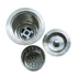 Dowell 4-1/2" dia. Kitchen Sink Drain Assembly with Strainer Basket and Stopper - Stainless Steel - 6011 Series