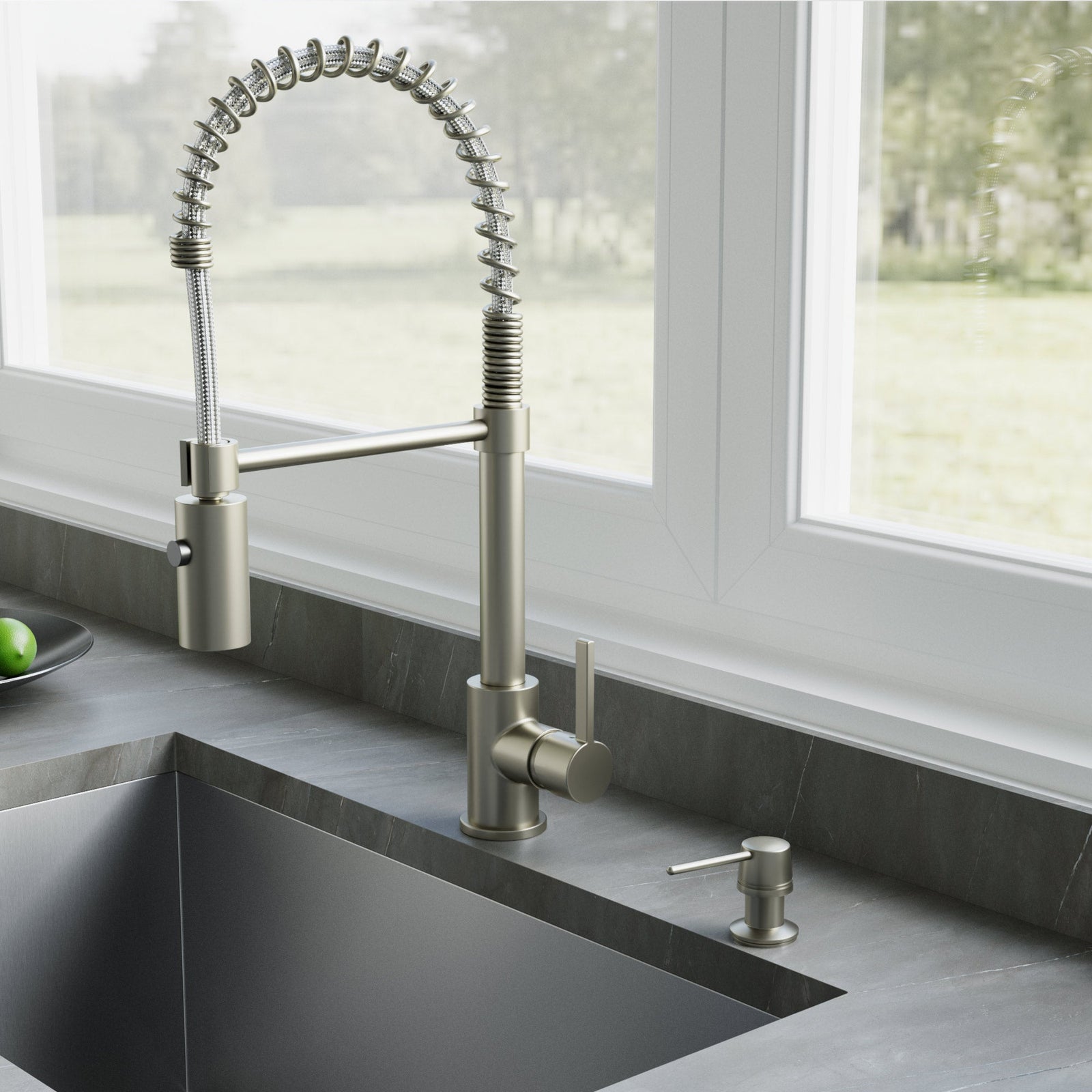 Dowell Kitchen Soap and Lotion Dispenser in Stainless Steel