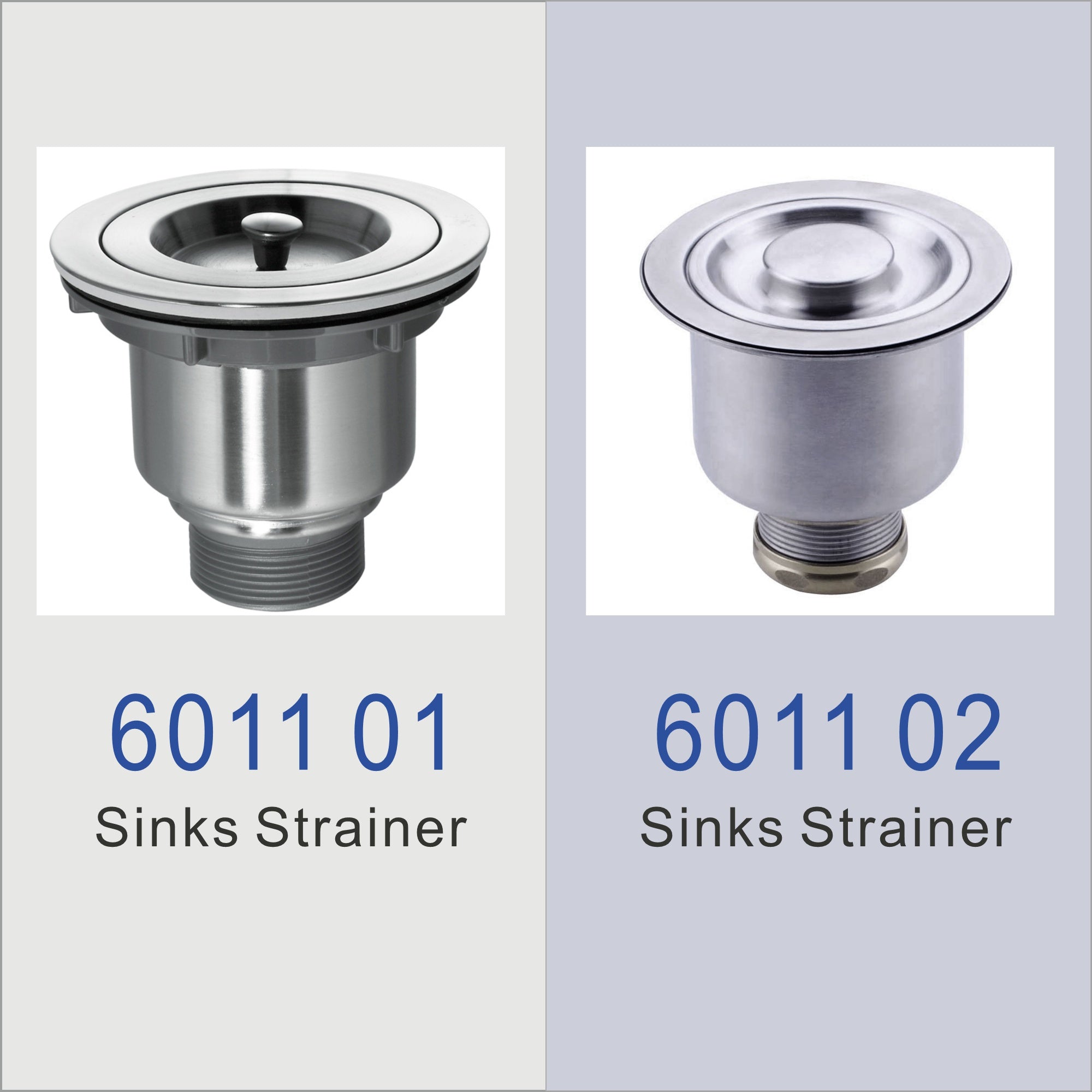 Dowell 4-1/2" dia. Kitchen Sink Drain Assembly with Strainer Basket and Stopper - Stainless Steel - 6011 Series